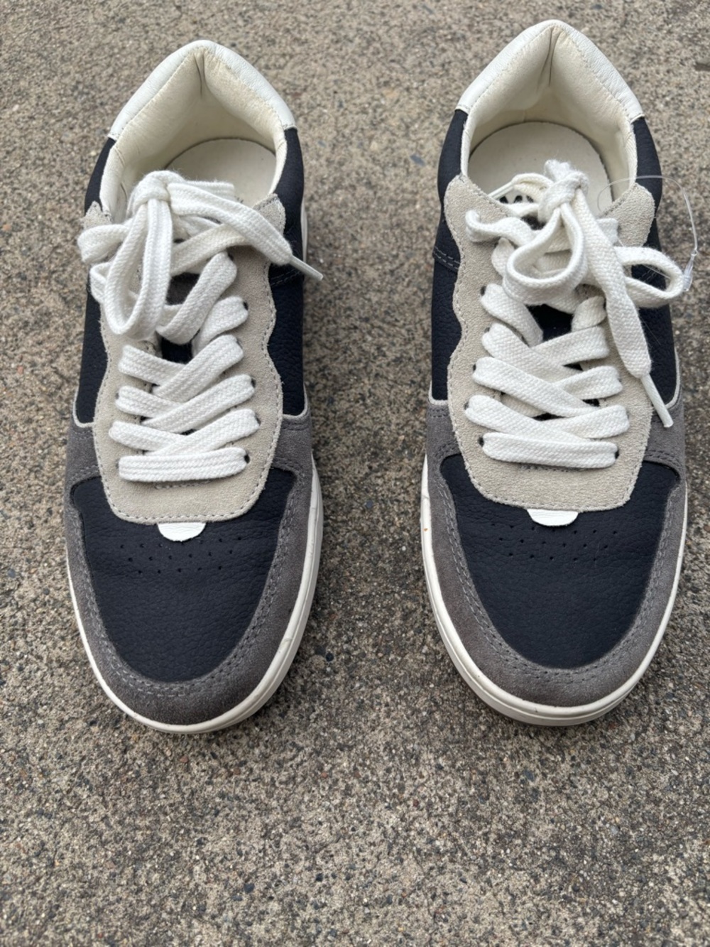 Madewell Women's Court Black, Gray & White Low-Top Sneakers